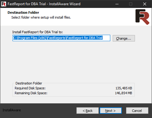 FastReport for DBA installation. Fifth step.