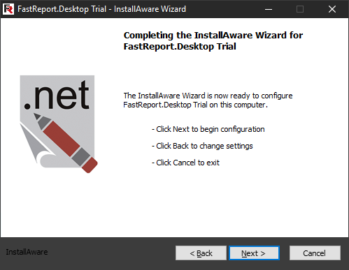 FastReport Desktop Install wizard. Seventh step