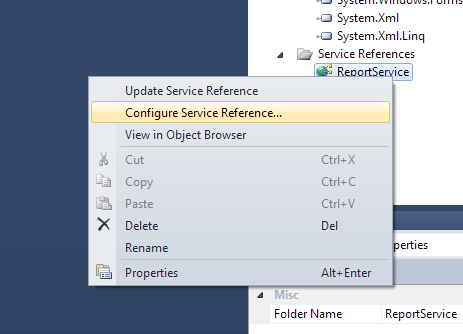 Configure Service Reference